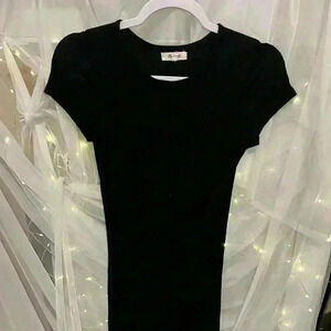 Madewell Ribbed T-Shirt Dress. Black. Size XXS. Preowned.